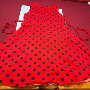 DREAGAL Rockabilly 50s Sock Hop Pin Up Red Black Polka Dots DRESS flared Size 1X